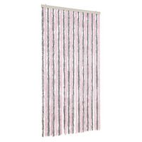 cortina antimoscas chenilla gris plateado y rosa 100x200 cm vidaxl