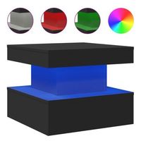 mesa de centro de salon de diseno moderno con luces led 50 x 50 x 40 cm madera de ingenieria negra dec037676