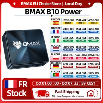 Mini PC Bmax B10 Power con Intel Core I9-13905H, 14 Núcleos, 20 Hilos, 24 GB de RAM, 1 TB de SSD, Wifi, Bluetooth, USB, HDMI, Tipo-C, Windows 11 Pro