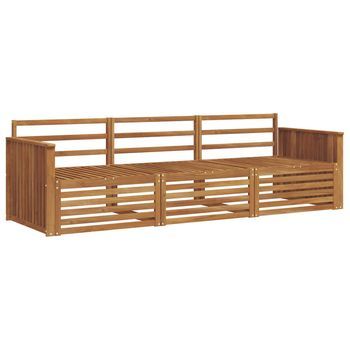 Conjunto De Sofás De Exterior 3 Piezas | Mueble De Jardín Natural
