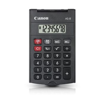 Calculadora Canon AS-8 8 dígitos pantalla LCD diseño ergonómico