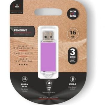 Pendrive Tech One Tech Basic 16GB USB 2.0 púrpura claro compacto y ligero