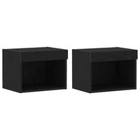 gabinete de tv 2 piezas roble negro 40 x 30 x 30 cm