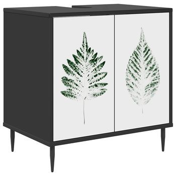 Mueble De Cuarto De Baño Hanau Roble Negro 60 X 40 X 61 Cm Vidaxl