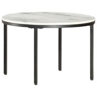 mesa de centro marmol macizo autentico blanco y negro o65 cm vidaxl