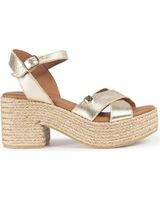 de popa sandalias de tacon mujer clifton oro dorado