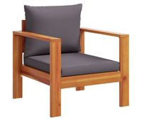 vidaxl sillon de jardin con cojines madera maciza de acacia