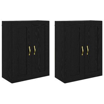 Mueble De Pared 2 Pcs Roble Negro 69,5 X 34 X 90 Cm Vidaxl
