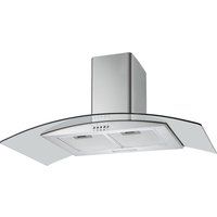 logik l90chdg17 chimney cooker hood - stainless steel  glass stainless steel