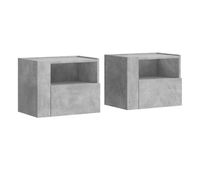 vidaxl mesita de noche de pared 2 uds color gris hormigon 45x30x35 cm