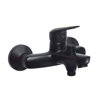 Grupo De Bañera Monomando Con Desviador Negro Mate | Bormio