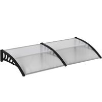outsunny marquesina para exteriores en policarbonato y aluminio 200x100x27cm transparente   aosom espana