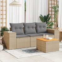 conjunto de sofas jardin con cojines 4 uds  mueble jardin mesa y sillas ratan sintetico beige cfw808829