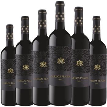 Carlos Plaza Merlot, Vino Tinto Español Suave Y Envolvente 75 Cl 13,5 % Pack 6 Botellas
