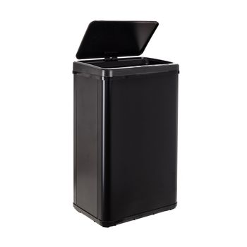 Cubos de basura de acero inoxidable negro 50l