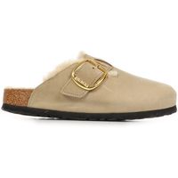 birkenstock sandalias boston oiled leather big buckle shearling para mujer