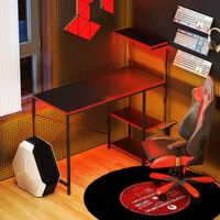 mesa gaming de melamina acero homcom 110x50x113 cm negro