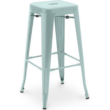 Taburete De Bar - Diseño Industrial - 76cm - New Edition- Stylix  Verde Pálido