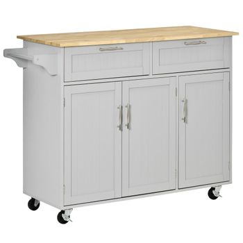 Isla de cocina 121x46x91 cm gris