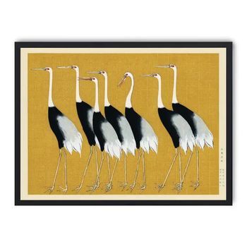 Cuadro Cranes On Yellow