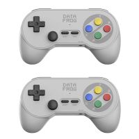 data frog pc07 mando de juego inalambrico dual 24g con bateria de 32h clasico d-pad controlador de arcade para pc andro