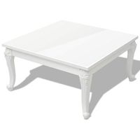 mesa de cafe - mesa de centro blanco brillante 80x80x42 cm