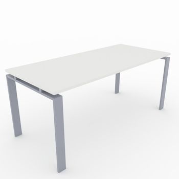 Mesa/escritorio Para Teletrabajo, Oficina Y Hogar. Estructura Marco Abierto Color Gris Plata. Tablero Color Blanco. Fabricado En España. (180 X 80 Cm)