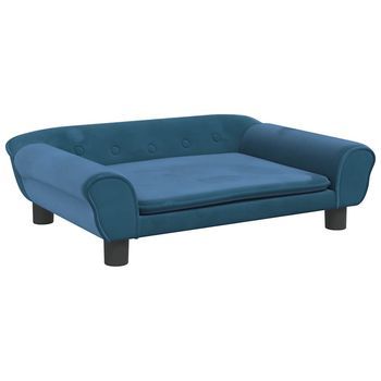 Sofá Para Niños | Sofá De Salón | Sofá De Descanso De Terciopelo Azul 70x45x26 Cm