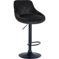taburete de bar lazio en terciopelo tela negro 49x46x83 cm clp