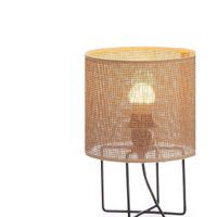 factory cuadros - lampara sobremesa pantalla natural acra  lampara de mesa - medidas 20 x 20 x 28 cm - diseno moderno - iluminacion calida