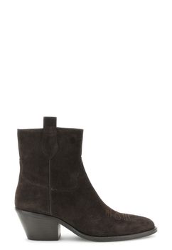 botines de ante con costuras decorativas dark brown 37