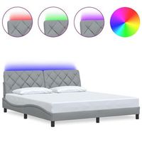 cama matrimonial  cama para adultos  estructura de cama con led sin colchon gris claro 180x200 cm