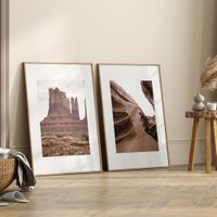 set de 2 cuadros 127 marco premium chapado en roble 30x40 cm