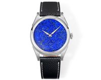 huasuo nuevo reloj de negocios para hombres de 38mm esfera de piedra de ojo de tigre pt5000 reloj de pulsera mecanico automatico de piedras preciosas zafiro resistente al agua 50m
