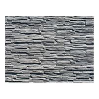 papel pintado 3d - pared de piedra gris 250x193 cm