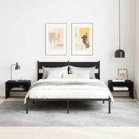 pack de 2 mesitas de noche - mueble para dormitorio - madera contrachapada - roble negro 40x30x30cm