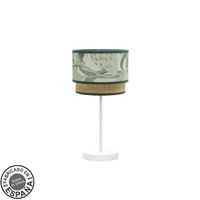 fabrilamp lampara de sobremesa peq congo 1xe14 blancoverde-natural