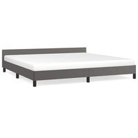 estructura de cama con cabecero sin colchon gris 200x200 cm vidaxl
