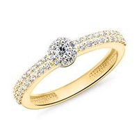 anillo de compromiso en oro 9 quilates con circonita