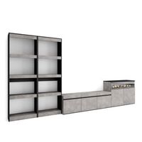 muebles de salon para tv conjunto de muebles comedor 370x186x35cm para tv hasta 65 chimenea electrica estilo moderno cemento