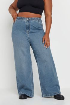 Yours Vaqueros Holgados Azules De Pata Ancha, Mujer Curvy Y Tallas Grandes, Yours