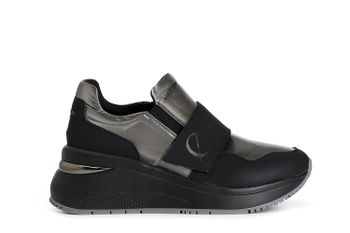 slip-ons de nailon para mujer black/metal gun