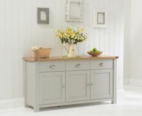 somerset oak and grey 3 door 3 drawer sideboard