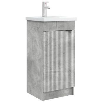 Vanidad De Baño Con Lavabo Gris Hormigón 42 X 40 X 84,5 Cm Vidaxl