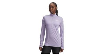 Camiseta under armour tech twist violet 1 2 cremallera  mujer