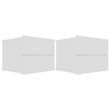 Mesitas De Noche 2 Uds Madera Contrachapada Blanco 40x30x30 Cm Vidaxl