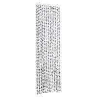 cortina mosquitera de chenilla gris claro y oscuro 56x185 cm