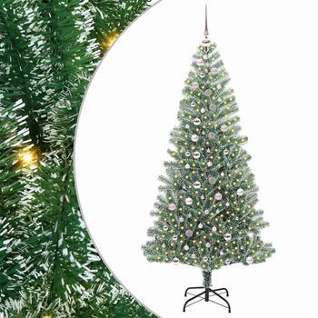 Árbol De Navidad Artificial Nevado Con Luz Led Verde Y 240 Cm Vidaxl