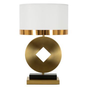 Lámpara De Mesa De Metal Dorado Ø 30x53