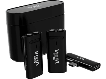 Micrófono - Vieta Influencer VM-MF040BK, Inalámbricos, Tecnología ENC, Autonomía 10 horas, Negro